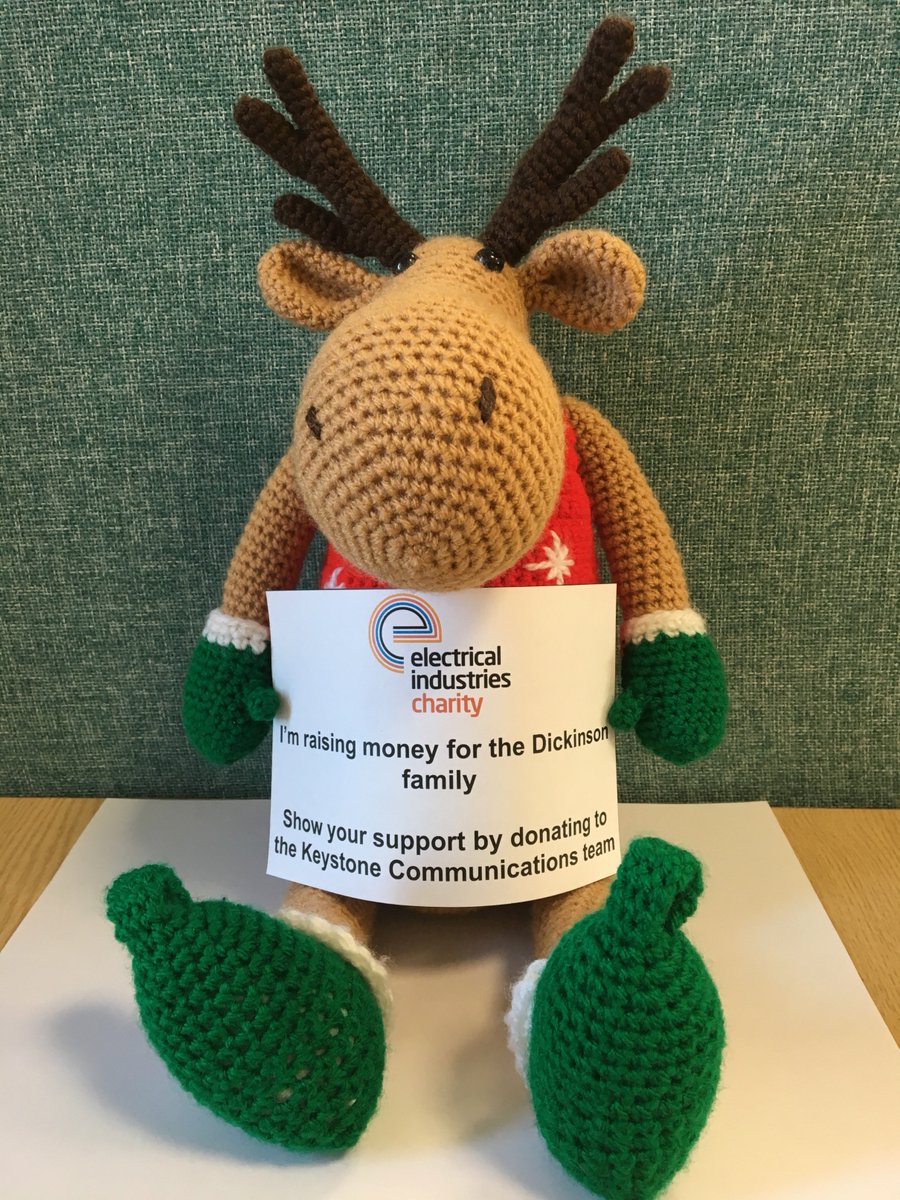 KeystoneComms's tweet photo. We are proud to announce that we are taking part in @electriccharity Challenge for a Cause in 2018 with the aim to raise vital funds for the Dickinson family. Show your support by donating £10 or more and be in with a chance to win Mr Reindeer for Xmas: https://t.co/hYuCno4t3F https://t.co/ESwph8xb3Q