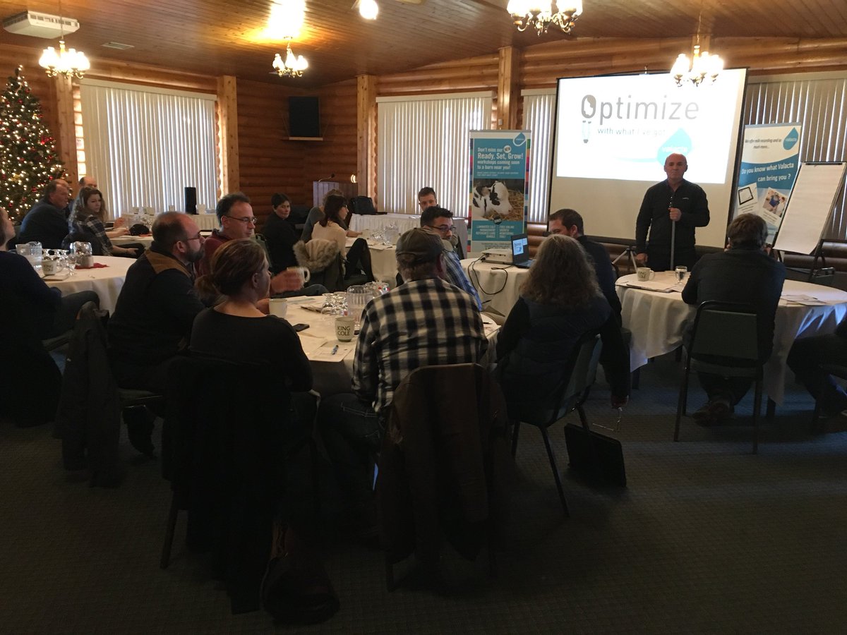 JeffTGunn's tweet photo. In #Sussex for @Valacta #Optimizeworkshop. Great turnout! Thnx to sponsors @FCCagriculture @DairyFarmersNS @dfpei #DFNB! Still space available for #Moncton tomorrow. Contact me or your tech to register! @CanWestDHI #powerinnnumbers https://t.co/YFsQNe3uSz