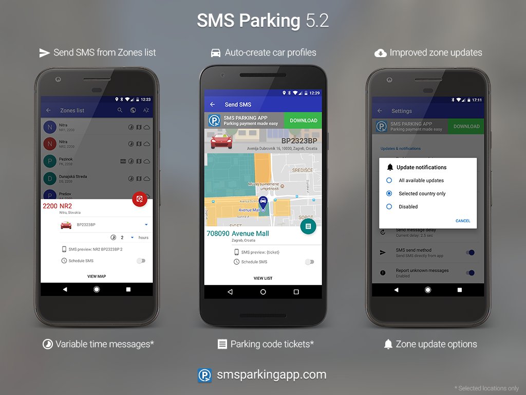 smsparkingapp's tweet photo. Announcing SMS Parking 5.2. Get it here > https://t.co/4xjB1bpXtw 
#sms #parking #mobile #app #android #new https://t.co/TkQ4091Kht