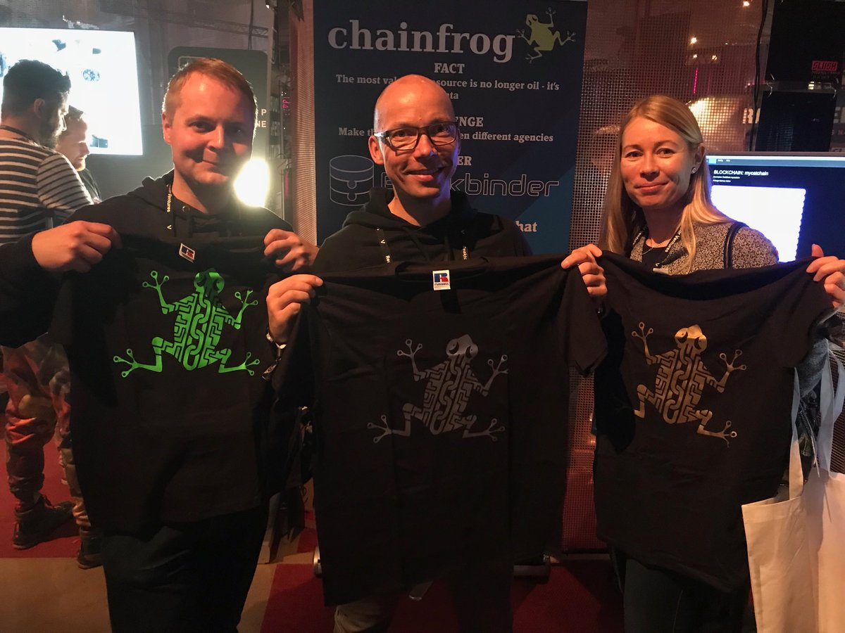 _chainfrog_'s tweet photo. Thanks @Pihlajalinna for visiting our demo booth! #blockchain #slush17 #blockdinder #chainfrog https://t.co/tdCHXNKB1n