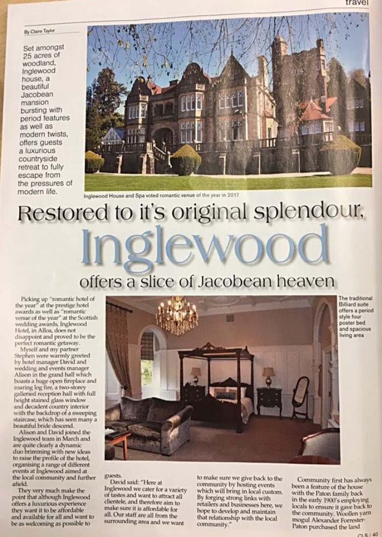 Inglewood_House's tweet photo. Thank-you to Country Lifestyle Scotland for their lovely review of @Inglewood_House in the winter edition of their magazine!

We're so happy that you enjoyed your stay and look forward to seeing you again soon https://t.co/cQMVAbHlRC