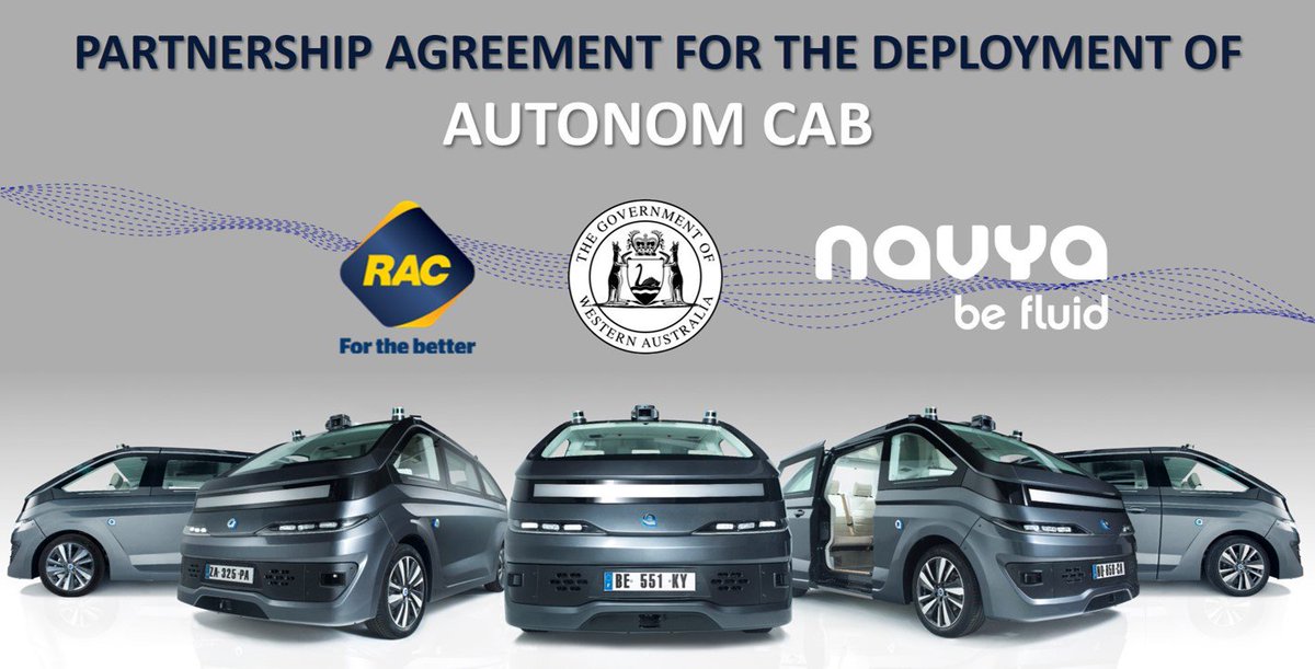 .<a href="/RACWA/">RAC WA</a>, our historical partner, officially announced that they plan to launch a fleet of AUTONOM CABS in partnership with @WAGovNews &amp; <a href="/CityofPerth/">City of Perth</a> from April 2018! 🇦🇺😃
#Perth will be one of the 1st city in the 🌏to have a robo-taxi service!

#NAVYA #AUTONOM #SmartCity