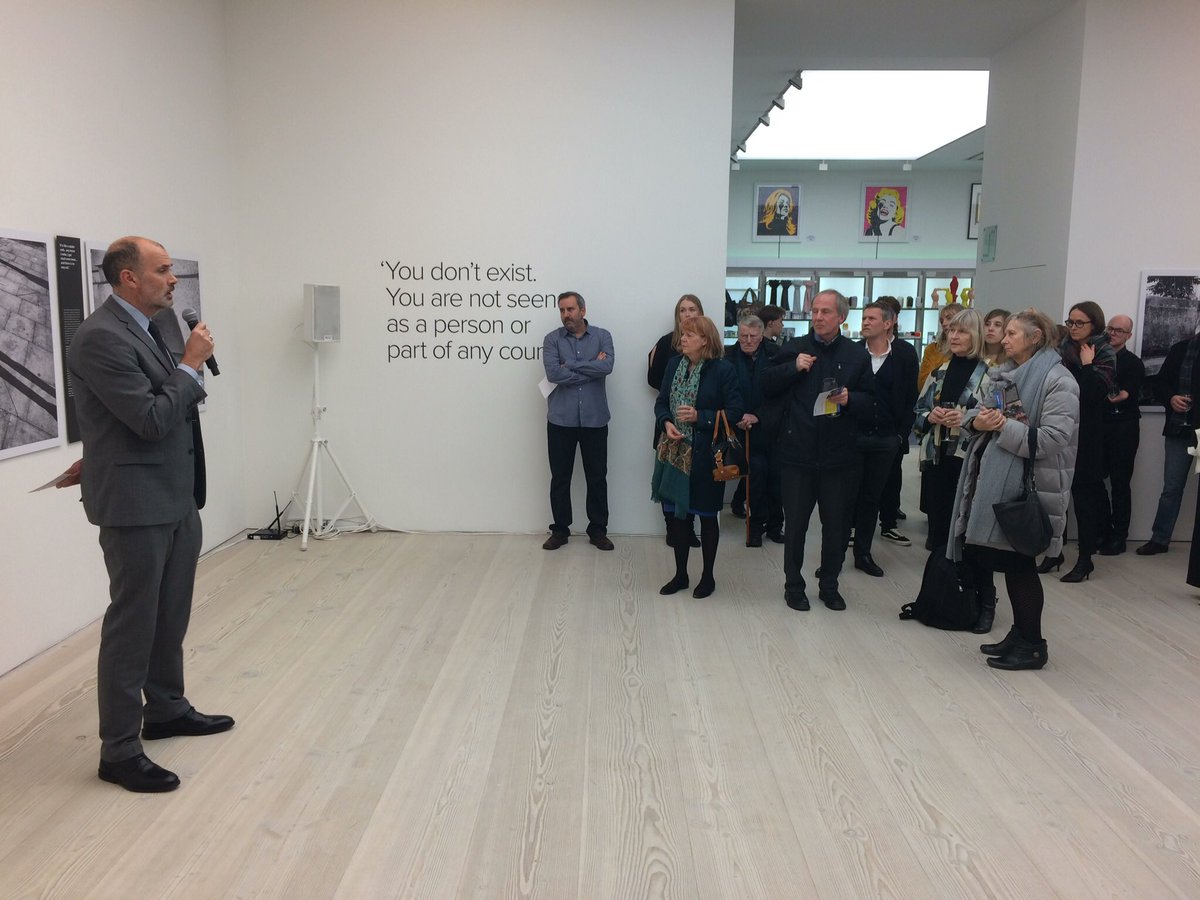 UNHCRUK's tweet photo. Our @MattSaltmarsh highlighting the situation of stateless people around the world and in the UK #iBelong #NowherePeople at @saatchi_gallery https://t.co/lHBPALGrLd
