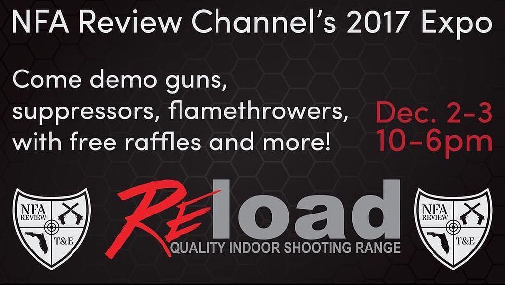 1776United's tweet photo. This weekend! The biggest public shooting event Tampa Bay has ever seen. Come join us at @reloadguns on December 2/3. For more info head to @nfareview page. #nfareviewexpo2017 #nfareview #shooting #guns #silencer #fullauto #flamethrower #harleydavidson … https://t.co/vZwIyISdbe https://t.co/XfHF9IaKzU