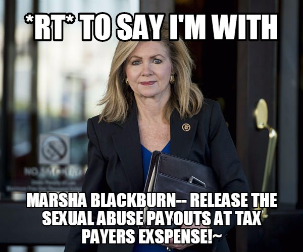 Everyvote4trump's tweet photo. @everyVote4Trump @TheSol11 @Genie115 @MarshaBlackburn @KathleenRice @realDonaldTrump @IvankaTrump 
RT 2 say
I stand with #CongresswomanBlackburn &amp; #CongresswomanRice
#WeThePeople DEMAND Congress #ReleaseTheSexualAbuse #Payout list of NAMES
#WeThePeople DEMAND Transparency https://t.co/vdO38eQRnV
