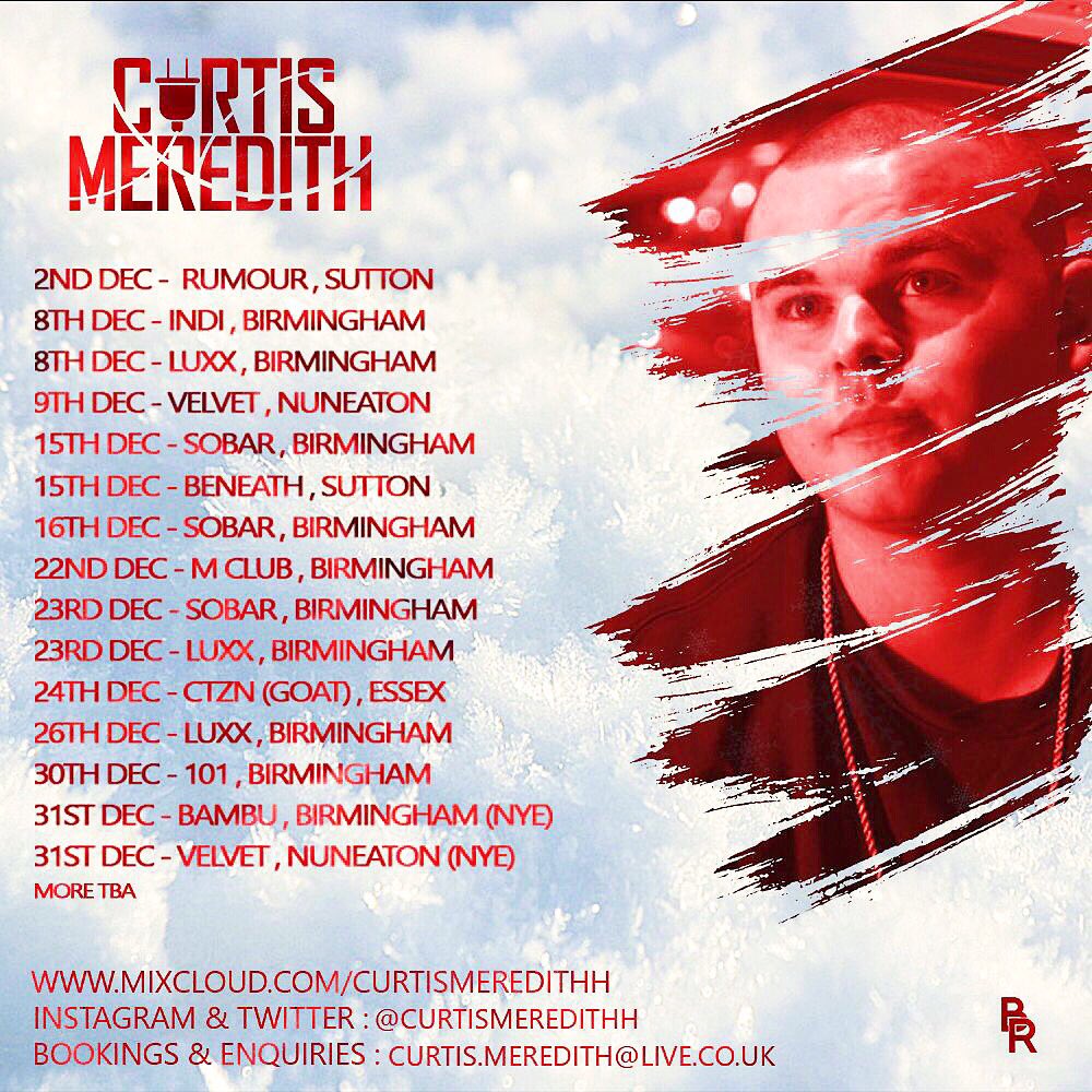 CurtisMeredithh's tweet photo. Here's where you can catch me in December 📍

the final month of a great year! 📈 https://t.co/nrkEo55MGP