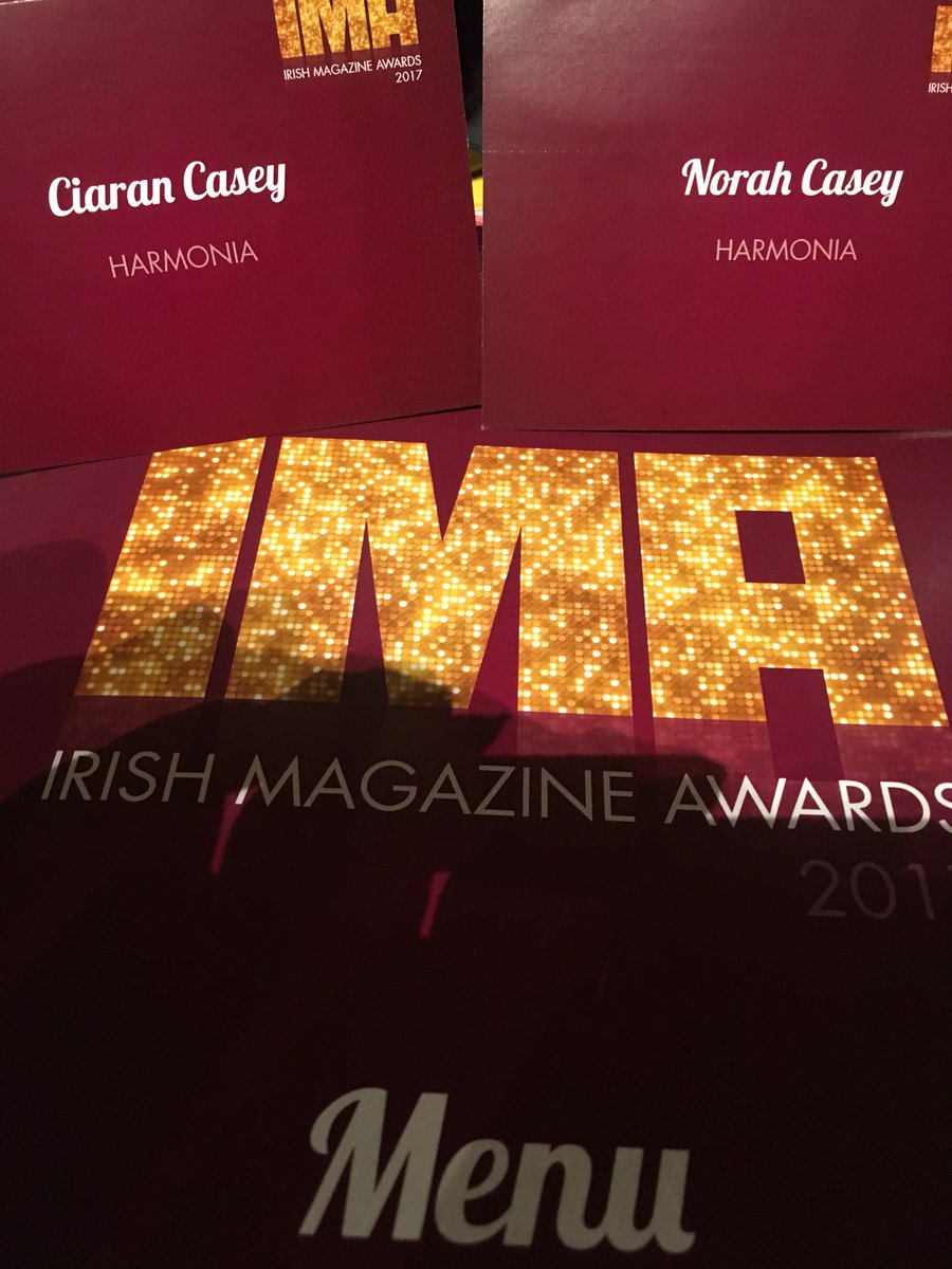 NorahCasey's tweet photo. All set for @MagsIRL #IMAawards17 @smockalley @Harmoniatweets @U_Magazine @FoodAndWineMag @Womans_Way @irishtatler @IrishTatlerMan https://t.co/JMipqHFfFJ