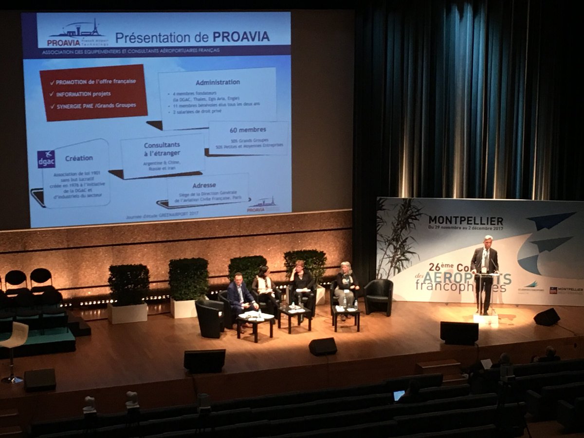 GO_EASIER's tweet photo. @RAULINEJL president of #Proavia FrenchAirportTechnology was presenting today at #CongresAFACI in Montpellier French solutions for sustainable airports https://t.co/28ul1wInfP