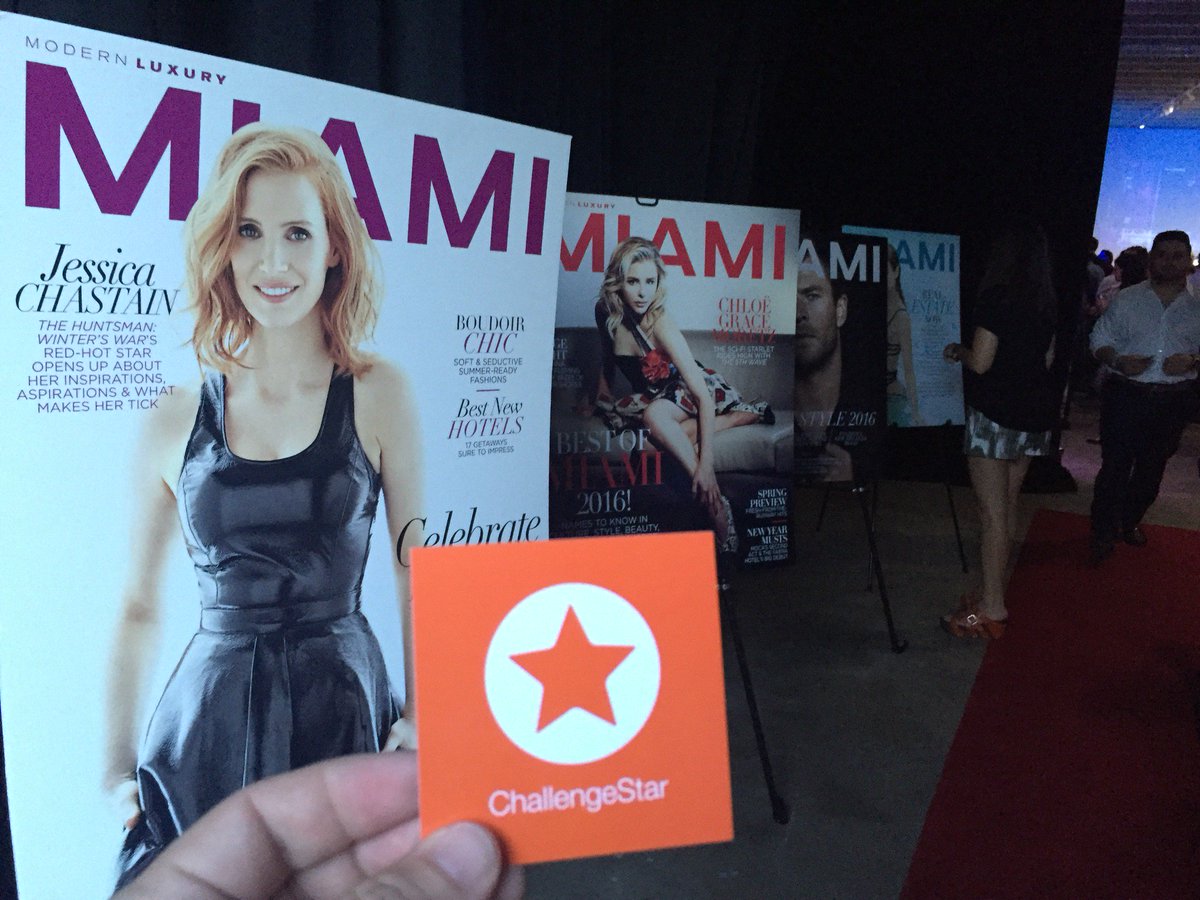 ChallengeStar_'s tweet photo. Celebrating our friends at @Miamimagazine with an epic #ChallengeStar photobomb! #tbt https://t.co/mLhaFatyWW