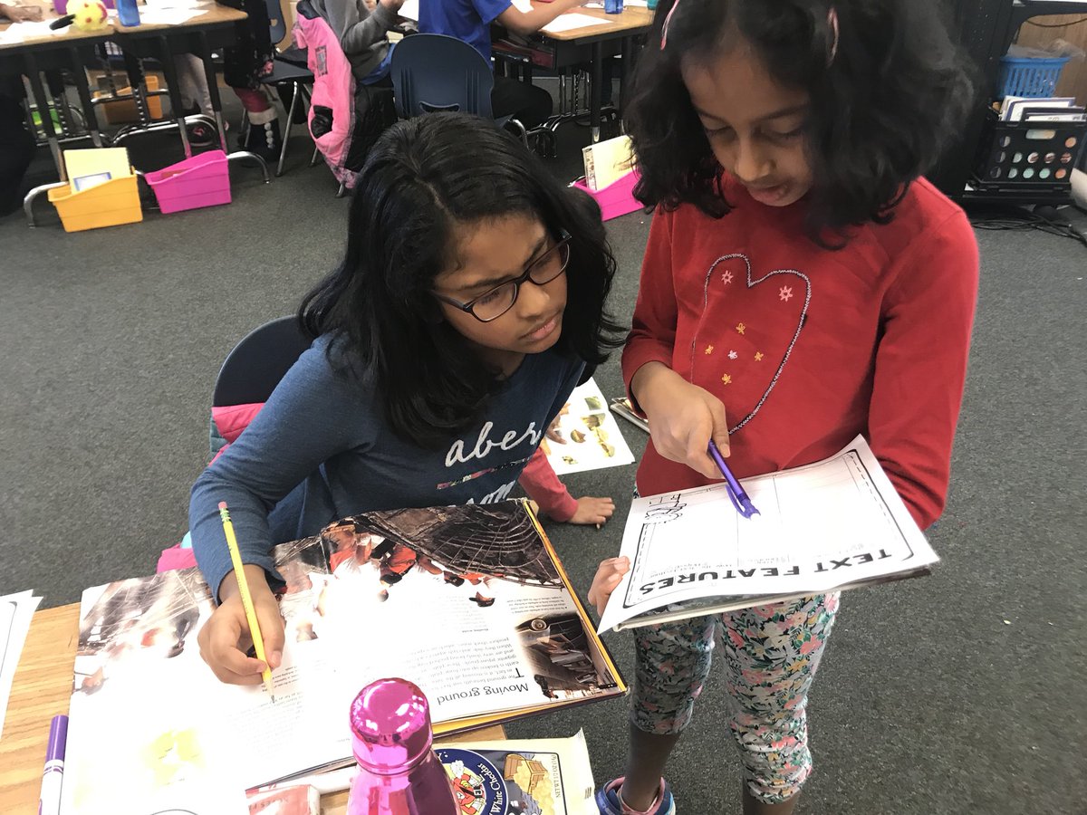 FESColantonio's tweet photo. Using teamwork to complete our text feature scavenger hunt! #collaboration #readingrocks https://t.co/4WZldr86WM