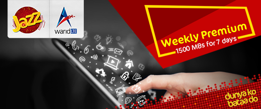jazzpk's tweet photo. In just Rs. 110, enjoy #1500MB data for 7 consecutive days with #Jazz Weekly Premium offer. Dial *117*47# to subscribe now or visit: https://t.co/rJRoroPeuC https://t.co/txdBD7dX8m