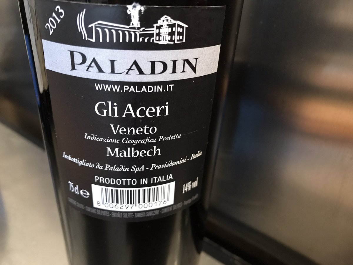 Andrea_Radic's tweet photo. Amici #winelovers ecco il suggerimento veneto da @Casa_Paladin #Malbech Gli Aceri pluripremiato 12 mesi di barrique e 6 di botte https://t.co/cy246ONejI