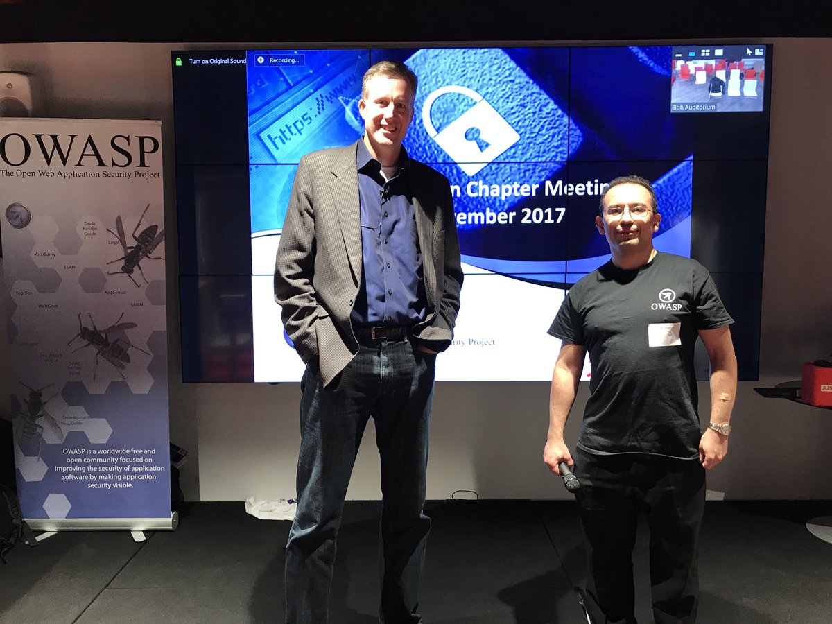 DavidElevique's tweet photo. Great event Open Web Application Security Project @owasplondon. Jeff Williams the founder and orginator of the owasp top10 presenting.  Great way to end 3 days of @EXN_UK @Imperva WAF training. https://t.co/Qg74IFmWQl