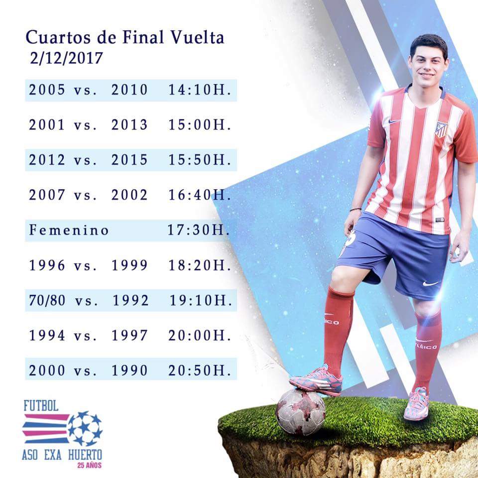 AsoExaHuertoPY's tweet photo. Te volvemos a recordar los horarios de los partidos que se disputarán este fin de semana ⚽️🏃 #AsoExaHuerto #TuExa https://t.co/QO5ktEBDUp
