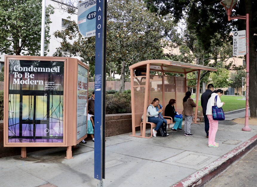 OutfrontDecaux's tweet photo. #CondemnedToBeModern going on now through Jan 2018-don’t miss it! ✨
.
.
#Condemnedtobemodern #Luciakoch #LeonorAntunes #PSTLALA #LAMAG #LAMAGallery #CityofLA https://t.co/hnD8Hvxu87