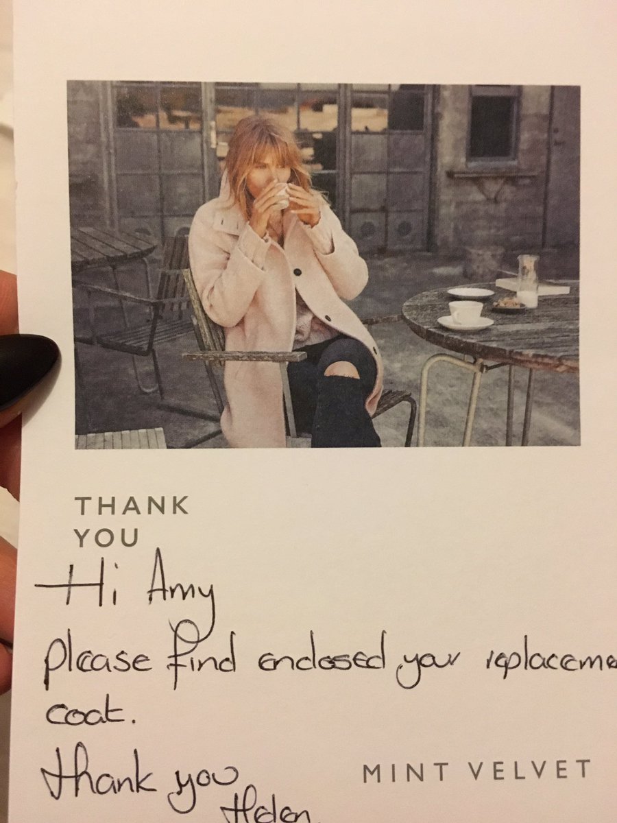 AmySchofield20's tweet photo. @mintvelvet have fabulous customer service &amp; such lovely employees 🤗 💕  #impressed #happygirly https://t.co/k3Ccwq21yo