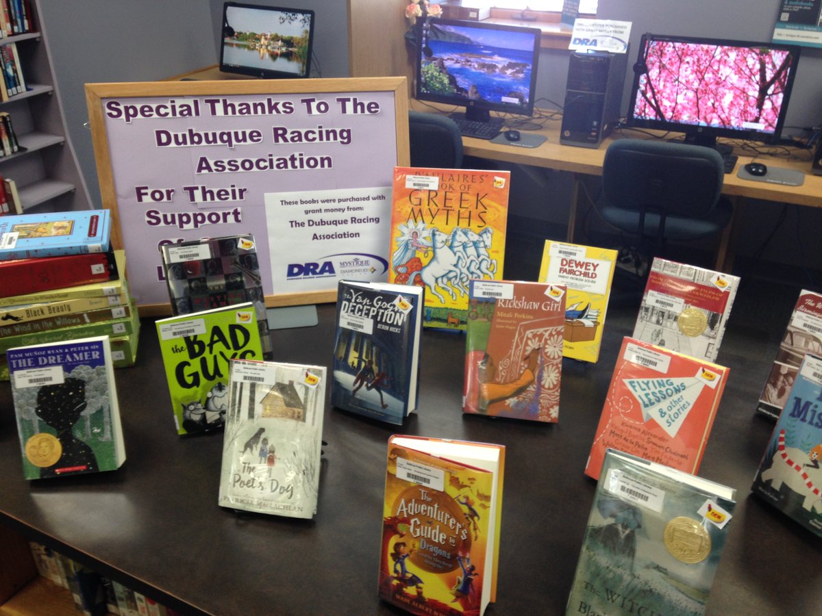 bellevuelibia's tweet photo. Thanks to the Dubuque Racing Association for their continued support of our library this year! The children's library purchased over 100 books with the money which was amazing. We look forward to working with the DRA again soon! #dragrant #thankful #kidsbooks https://t.co/bbKAtEP3w5