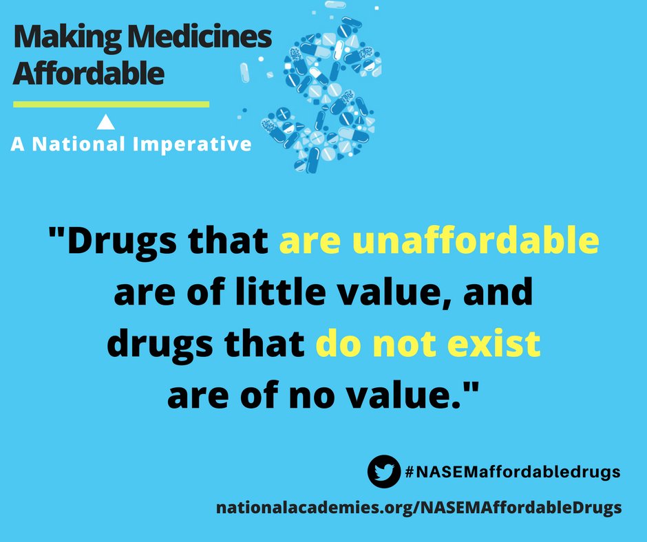 NASEM_Health's tweet photo. Our new report recommends ways to tackle the rising cost of prescription drugs without discouraging the development of new drugs. Read the report at https://t.co/V6pGn8ptoc #NASEMAffordableDrugs https://t.co/RF0IWhTZjD