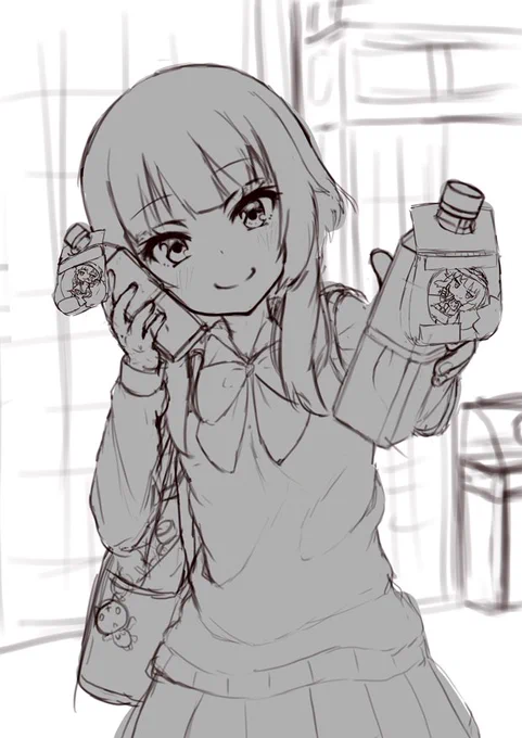 ラフで1か月以上止まってた学生服のめぐみん。原作と世界観からまるで違う方向性で描くのはなかなかしっくりこない～...φ(:3」∠)_ 