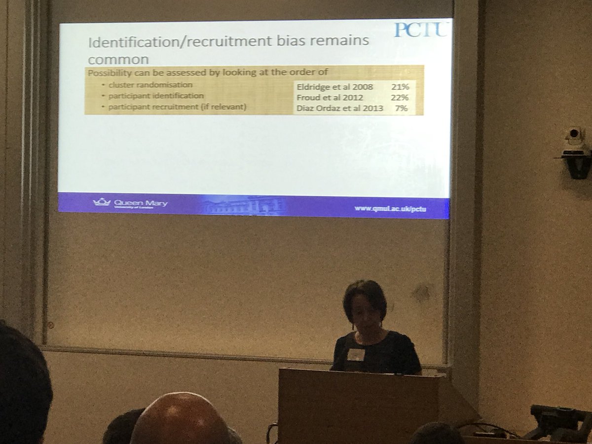 karlado's tweet photo. And now Sandra Eldridge .@pctuevents bias tool for CRTs #ClusterRandomisedTrials https://t.co/4Dm3pZkpA8