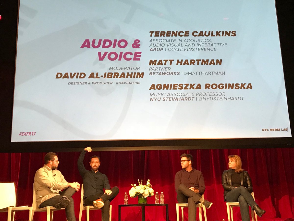PreferredAR's tweet image. Audio is key. Great insights from @CaulkinsTerence , @MattHartman and @NYU’s einhardt at @nycmedialab Exploring Future Reality #exfr17