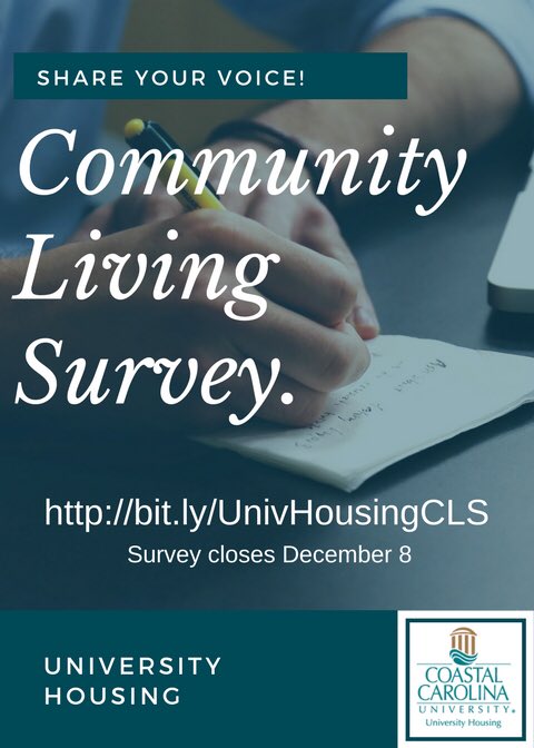 CCU_Tradition's tweet photo. Please be sure to fill out the Community Living Survey! Our staff would love to have your feedback to see how we can better serve you! https://t.co/IIJ0dz2oTQ