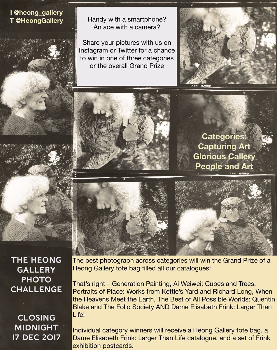 HeongGallery's tweet photo. Win a #prize for yourself this #Christmas. Enter the #heonggallery PHOTO CHALLENGE. Take a picture of the art, the gallery or people with the art to win a goody bag. @DowningArts @HoArt_cambridge @CambSchoolofArt https://t.co/axTnsAyiWh