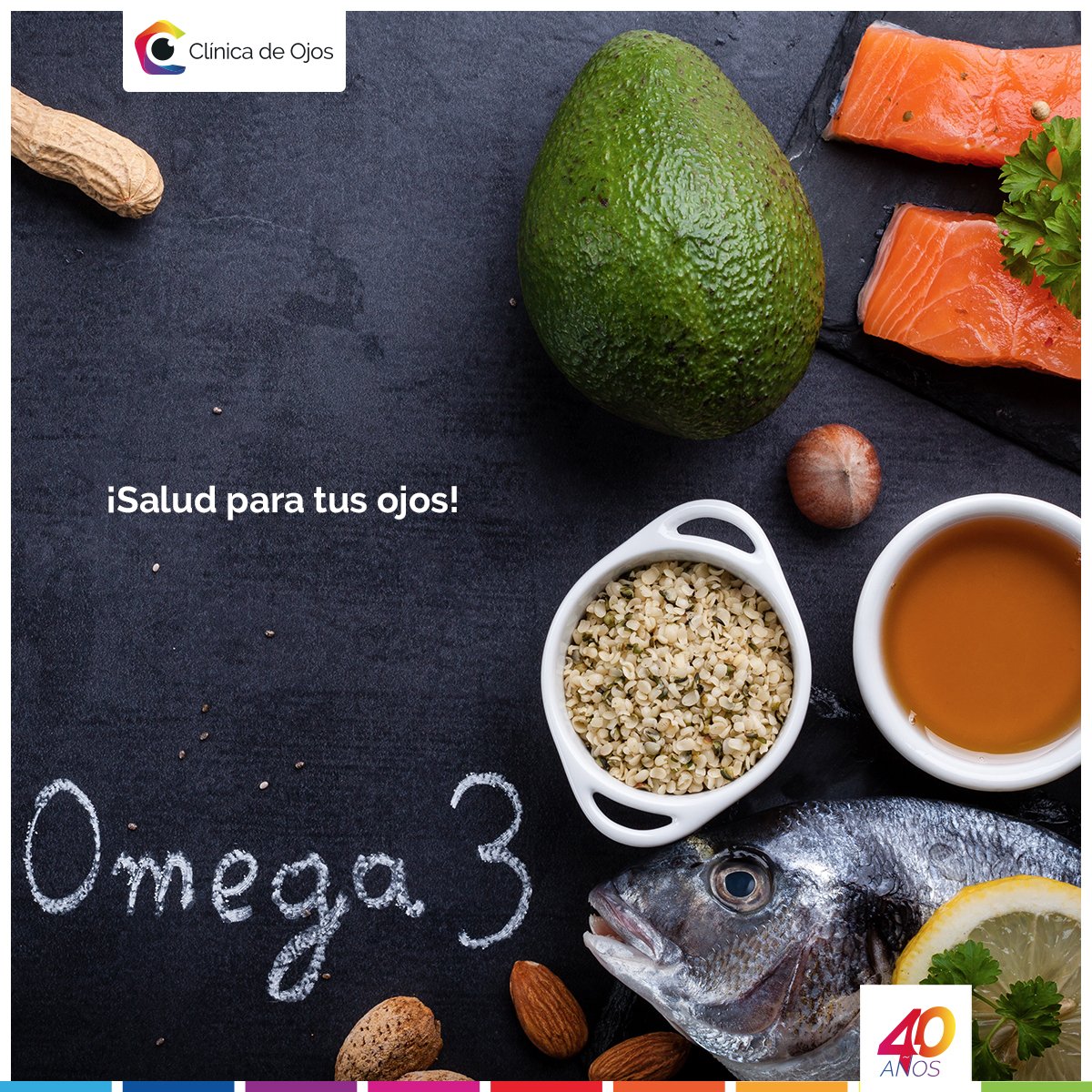 ClinOjos's tweet photo. Incluye en tu dieta alimentos ricos en Omega 3 y evita el síndrome del ojo seco, aumentando la secreción de lágrimas. https://t.co/66Xt1fQui4