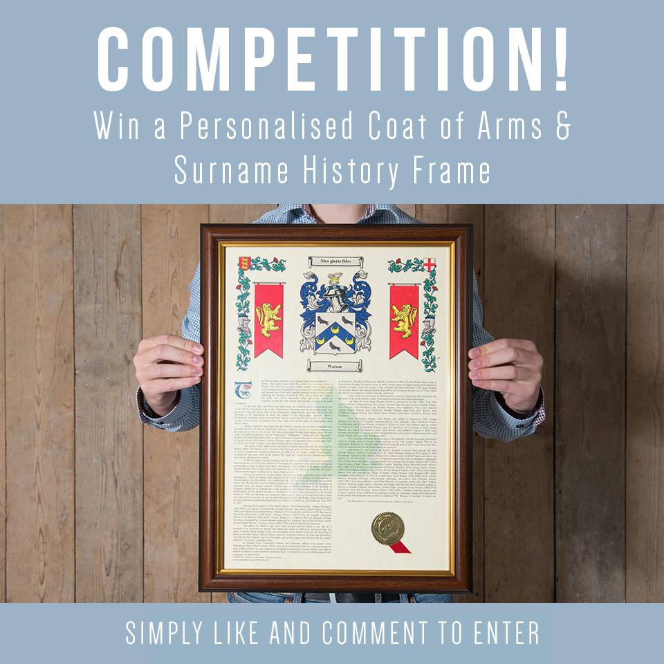 _presentfinder's tweet photo. #Competition Retweet &amp; Follow to #win a Coat of Arms &amp; Surname History Frame! View here:  https://t.co/gck2jj00AS  T&amp;Cs apply https://t.co/3xhgLr8G2E