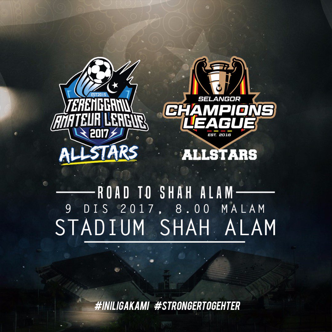 Terengganu Amateur League All Stars akan menentang Selangor Champions League All Stars dalam perlawanan bersejarah di Stadium Shah Alam
