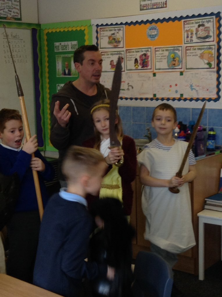 Year4CLS_CE's tweet photo. Adam Bushnell helping us to write our Greek Myths. @ChesterleStCofE @authoradam https://t.co/nMOtWWoC0N