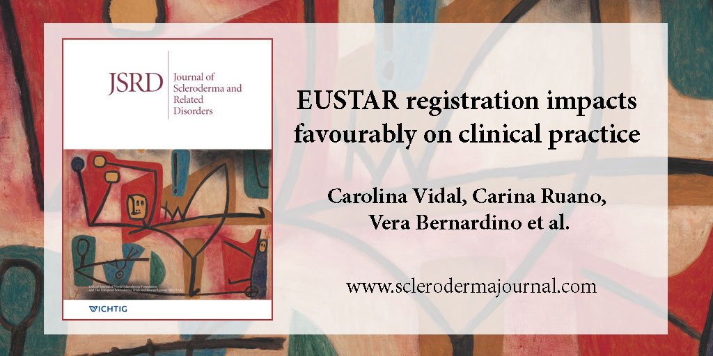 JScleroderma's tweet image. EUSTAR registration impacts favourably on #clinical practice goo.gl/zKk243 @EUSTAR_org #scleroderma #FOAMed #openaccess #JSRD