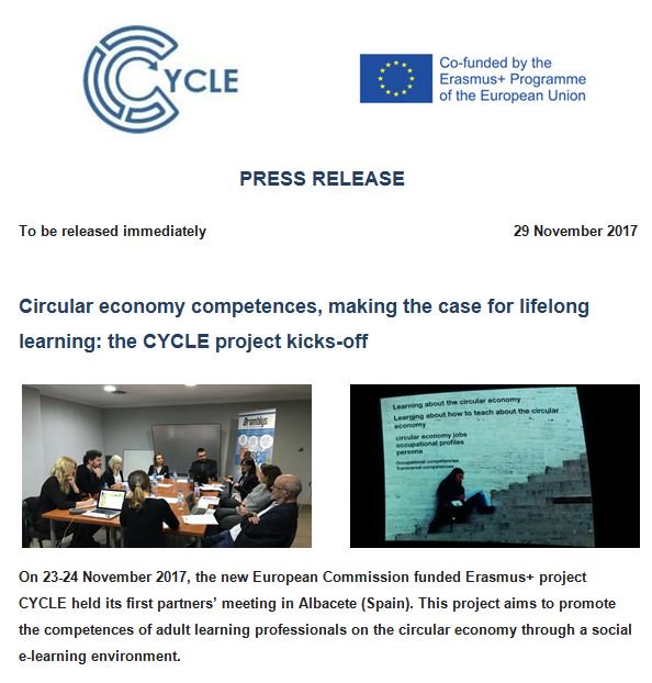 ACRplus's tweet photo. #Circulareconomy competences, making the case for #lifelonglearning: the #CYCLE project kicks-off! https://t.co/UQAcaKC8rd #ErasmusPlus https://t.co/tbIpNlRGyj
