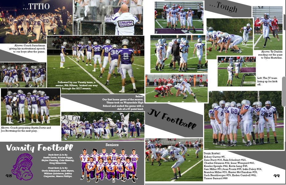 Triway_Yearbook's tweet photo. Football pages are looking good @zimamarie4 and @doan_peyton #TTTIO #PurplePride
#Buyayearbook Visit https://t.co/c0Eb4WHXZ7 today to order your 2017-2018 Yearbook. Sixty buckaroos until December 20th then the price jumps to $70. https://t.co/jCXK4BRVxa