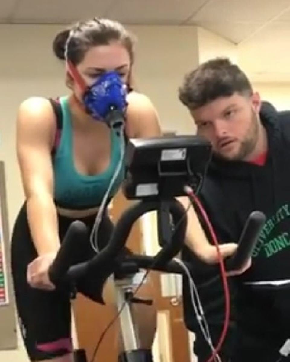 HESportUCDon's tweet photo. Great VO2 testing session yesterday with our local cyclists Connor Swift and Sian Randall! Amazing results! @SwiftConnor @MadisonGenesis @RandallSian @Team_Jadan https://t.co/OT97ikm6P5