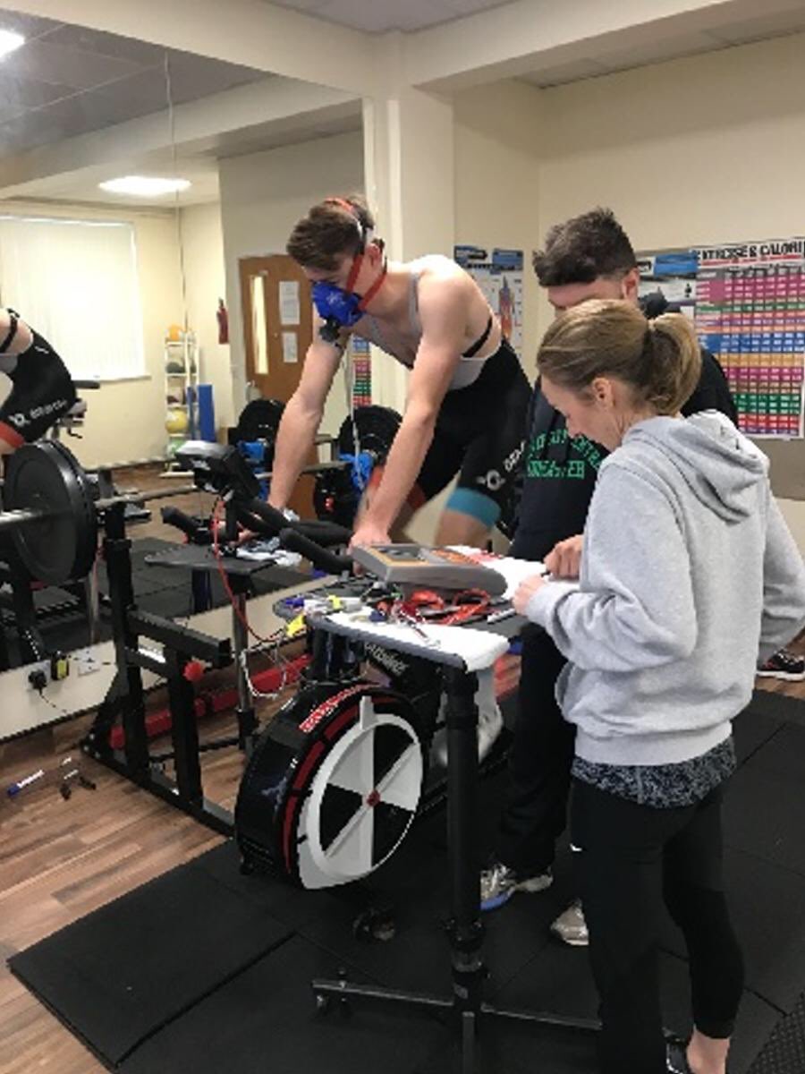 HESportUCDon's tweet photo. Great VO2 testing session yesterday with our local cyclists Connor Swift and Sian Randall! Amazing results! @SwiftConnor @MadisonGenesis @RandallSian @Team_Jadan https://t.co/OT97ikm6P5