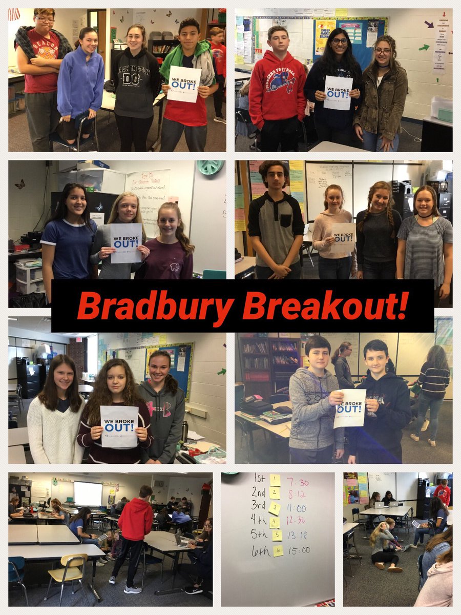 OJEagles108's tweet photo. We had some excitement in 8th grade LA this week! My @OJHEagles did a great job escaping the Bradbury Breakout digital breakout room! Clues were found, puzzles solved, and fun was had! #innovate135 #learningwithligon https://t.co/PIMHNFYPfL