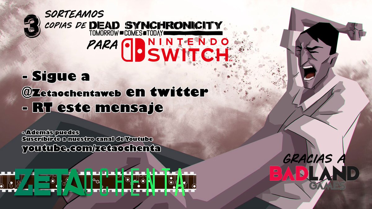 RealismoGamer's tweet photo. Sorteamos 3 copias de Dead Synchronicity para Nintendo Switch gracias a @BadLandGamesES 
Solo tienes que :
☑️SEGUIRNOS EN TWITTER
☑️RT este mensaje
y también puedes seguir nuestro canal de YT: https://t.co/MFjZImJ6bb https://t.co/jHXexSBCWL