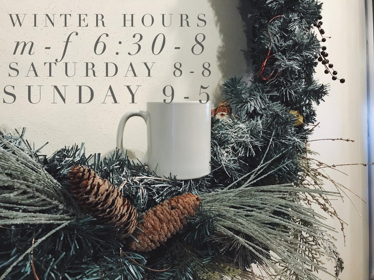theflyingjoe's tweet photo. | WINTER HOURS |
Just a friendly reminder: we're open later for the winter. Get your shopping in and re-fuel as needed. 
.
.
.
.
.
#fjcoffee #toledocoffee #ohiocoffee #perrysburgcoffee #winterhours https://t.co/m0KcjVd5zN