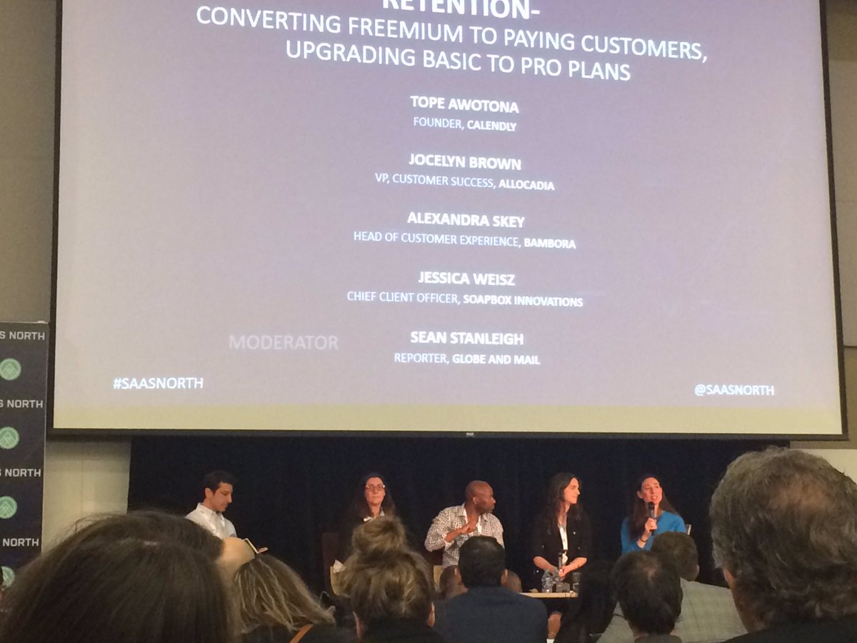 How to convert customers from freemium to paying customers, is the exciting topic <a href="/TopeAwotona/">Tope Awotona</a> from <a href="/Calendly/">Calendly</a> , Jocelyn Brown from @allocadia, <a href="/AlexandraSkey/">Alexandra Skey</a> from Bambora, <a href="/WeiszJess/">Jessica Weisz</a> from Soapbox Innovations, and <a href="/seanstanleigh/">Sean Stanleigh</a> from <a href="/globeandmail/">The Globe and Mail</a> are speaking about!