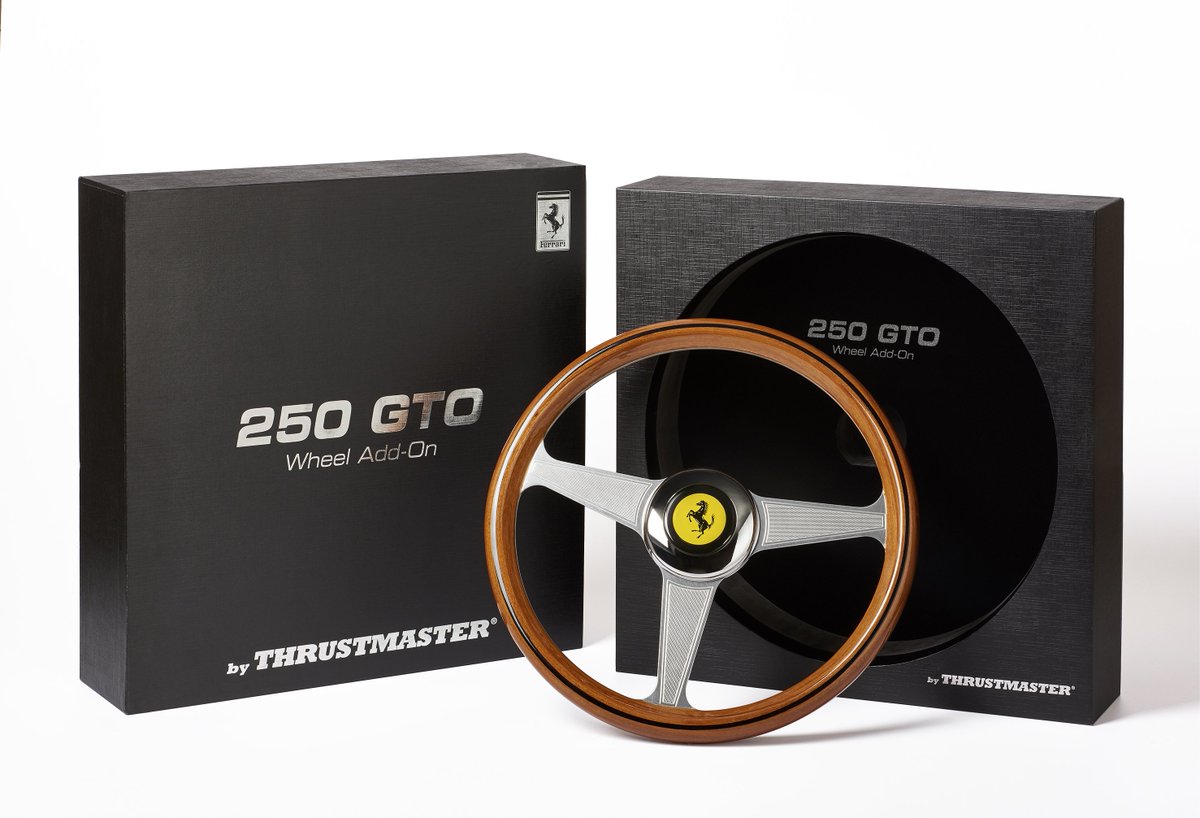 EricChulot's tweet image. Nuevo add-on Ferrari 250GTO de @TMThrustmaster a la venta a partir del 20, en madera, metal, logo cromado, objeto de colección, 100%vintage