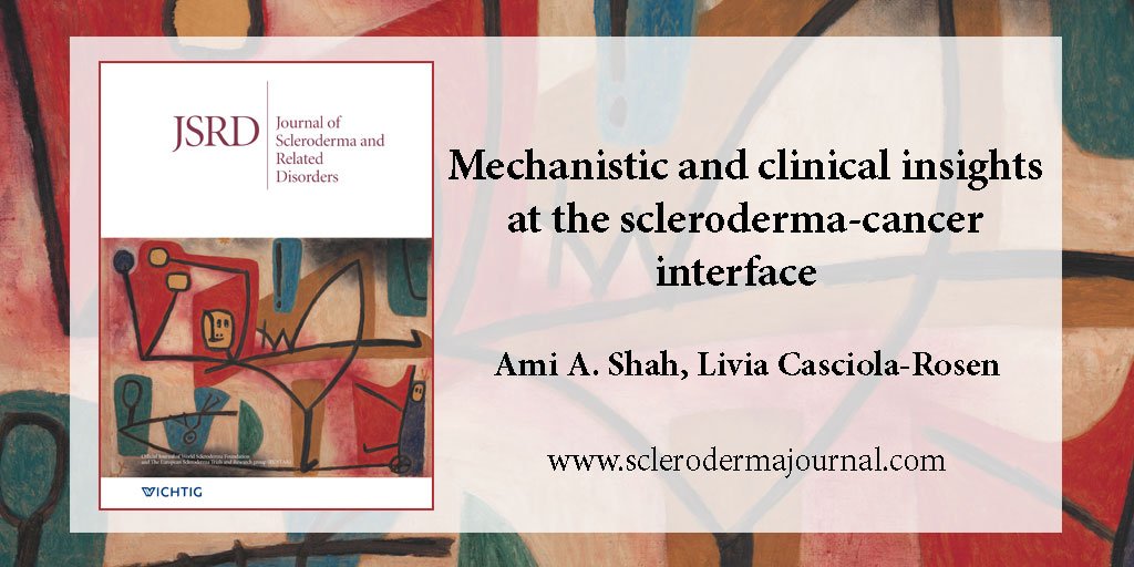 JScleroderma's tweet image. Mechanistic and clinical insights at the #scleroderma #cancer interface goo.gl/EeGiLJ #systemicsclerosis @scleroderma @NIH