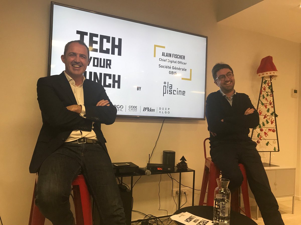 Merci <a href="/XLagarrigue/">Xavier Lagarrigue</a>, #OlivierAymar @Margoconseil <a href="/Deep_Algo/">Deep Algo</a> <a href="/CodecaseS/">CodeCase Software</a> pour nous avoir reçu à #lapiscine pour une conférence passionnante avec #alainfischer sur le digital ! Ravis de ce moment d’échanges cash avec vous !
