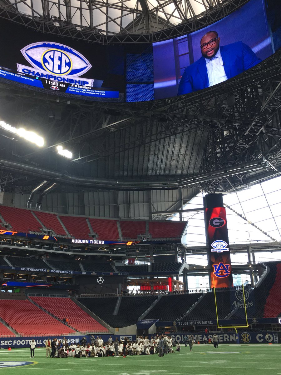 GregSankey's tweet photo. @mspears96 appearing on the @MBStadium halo board for the @SEC Youth Clinic! #ItJustMeansMore #VoiceFromAbove https://t.co/MX1cpUMz3Y