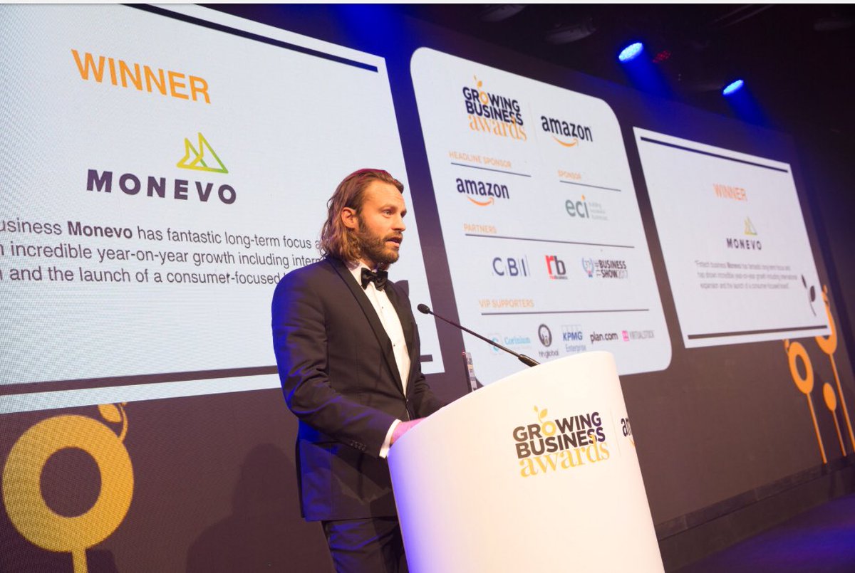gregcoxie's tweet photo. Very pleased to have won Digital Business of the Year at the Amazon Growing Business Awards last night! A great effort and well deserved by the whole Monevo Team. #GrowingBusinessAwards #monevo #quintfinance https://t.co/591mdgcOcl