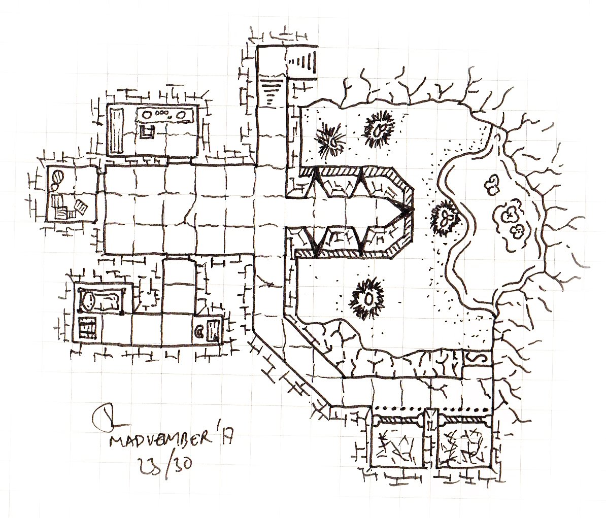 JamesWLLorimer's tweet photo. #mapvember #mapvember2017 23/30 - Cockatrice. The Wizard Shamba was always called eccentric, but after this death and his retreat was unlocked it was only then that his Cockatrice Breeding Facility was discovered, the croaking of toads still audible down the stairs. https://t.co/Y7DGLd4md3