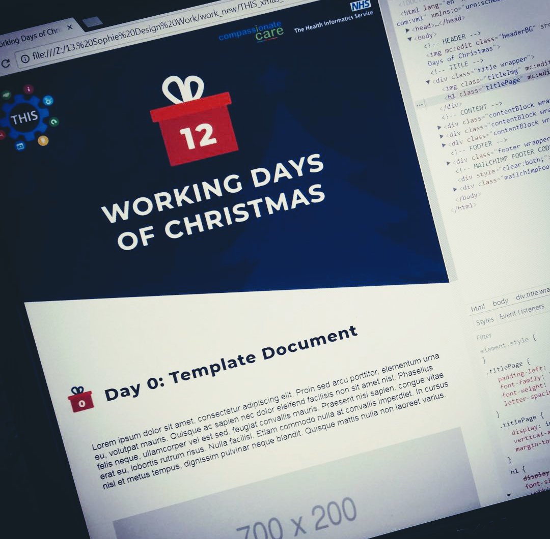 fromsophie's tweet photo. Working on an exciting new project at @thisnhs which is starting to really take shape! 🖱⌨ #placement #coding #design #email #marketing https://t.co/1WEphF7uZ7