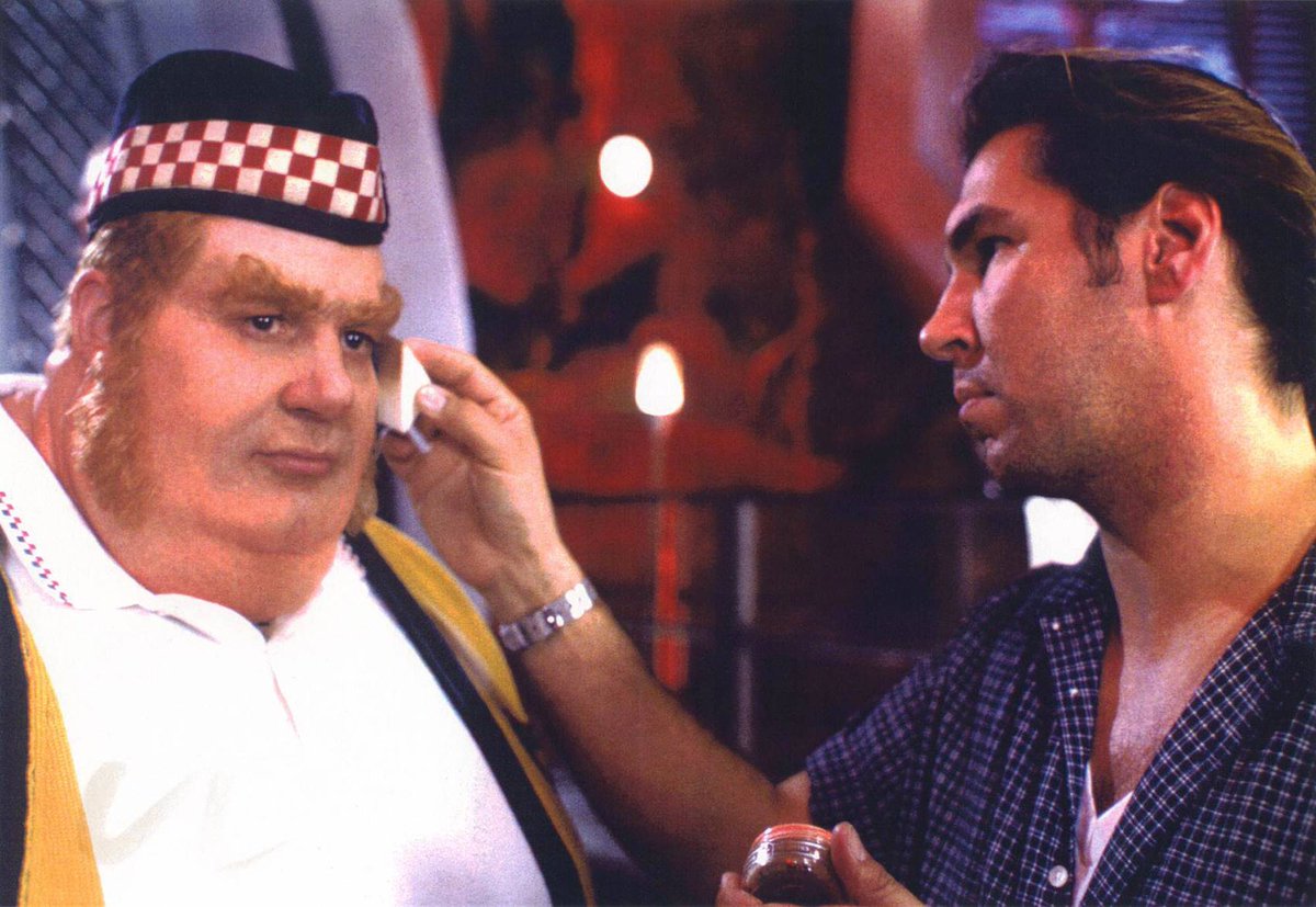 AndyMauger4's tweet photo. #MikeSmithson maintaining #MikeMyers' Fat Bastard makeup on the set of #AustinPowers: #TheSpyWhoShaggedMe. Makeup FX by #StanWinstonStudios. Still a great makeup and a fan favorite. #StanWinston #StanWinstonStudio #FatBastard #IAteABaby #OnceYouGoFatYouNeverGoBack https://t.co/EwuLe0N1Oz