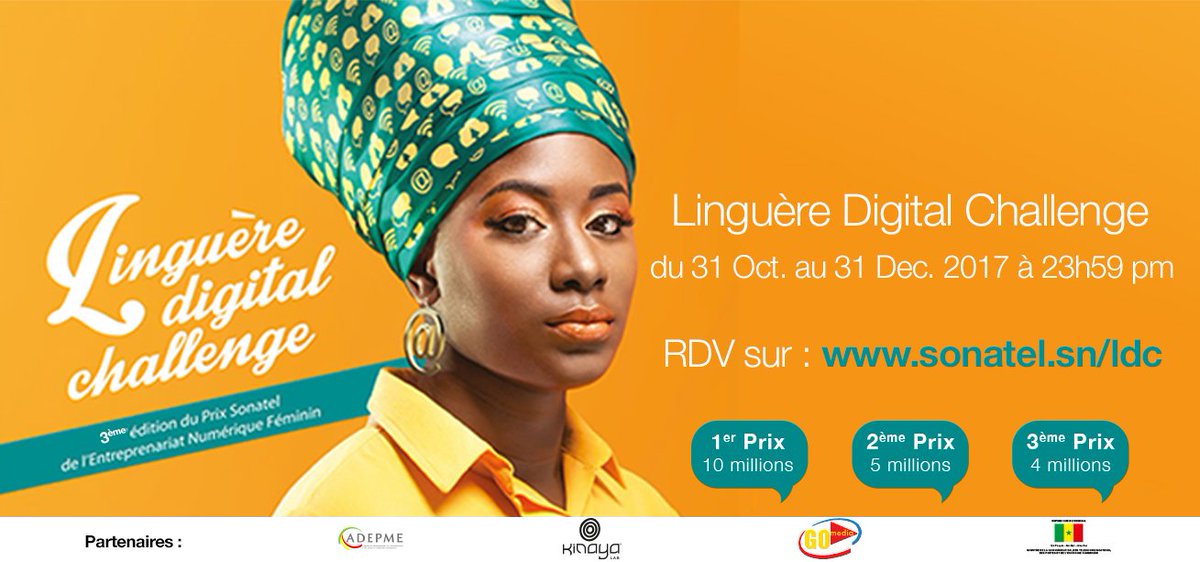 Dernières minutes: le Linguére #Digital #challenge 2017 est prolongé jusqu'au 31/12/2017 pour permettre à toutes candidates 👩🏾‍💻👩🏾👩🏾‍💼 de soumettre leurs #projets.
N'attendez plus et cliquez ici ==> goo.gl/Sx4yRm #LDC  #woman #femmes #Senegal #kebetu