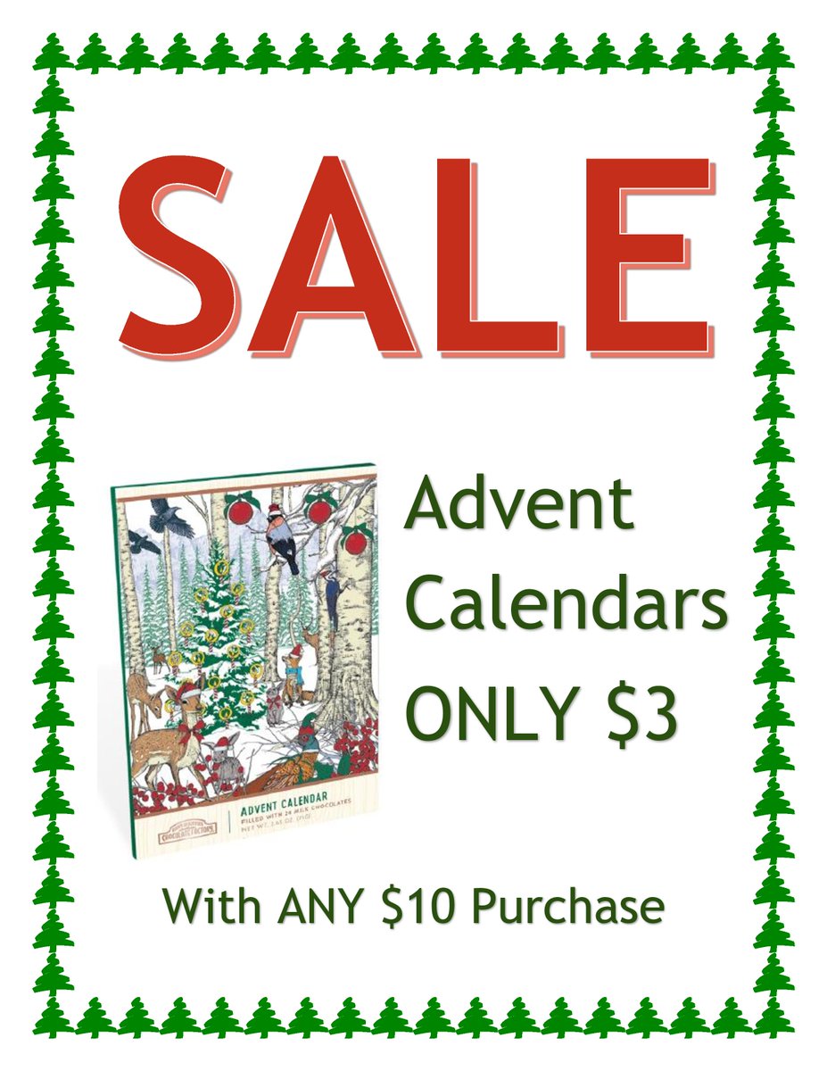 rmcfcolumbus's tweet photo. SALE: Advent Calendars for ONLY $3 with any $10 purchase. They're going fast! 

#yum #Christmas #AdventCalendar https://t.co/lltwPuqAZn